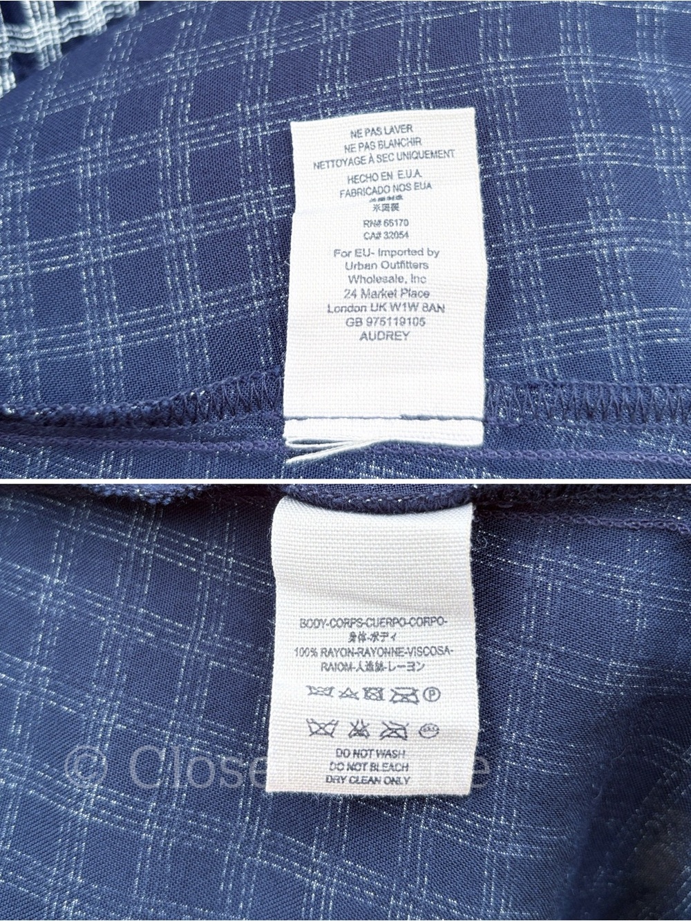 Christy Dawn Audrey Maxi Dress Navy Blue Check Plaid Size Small - Picture 11 of 17